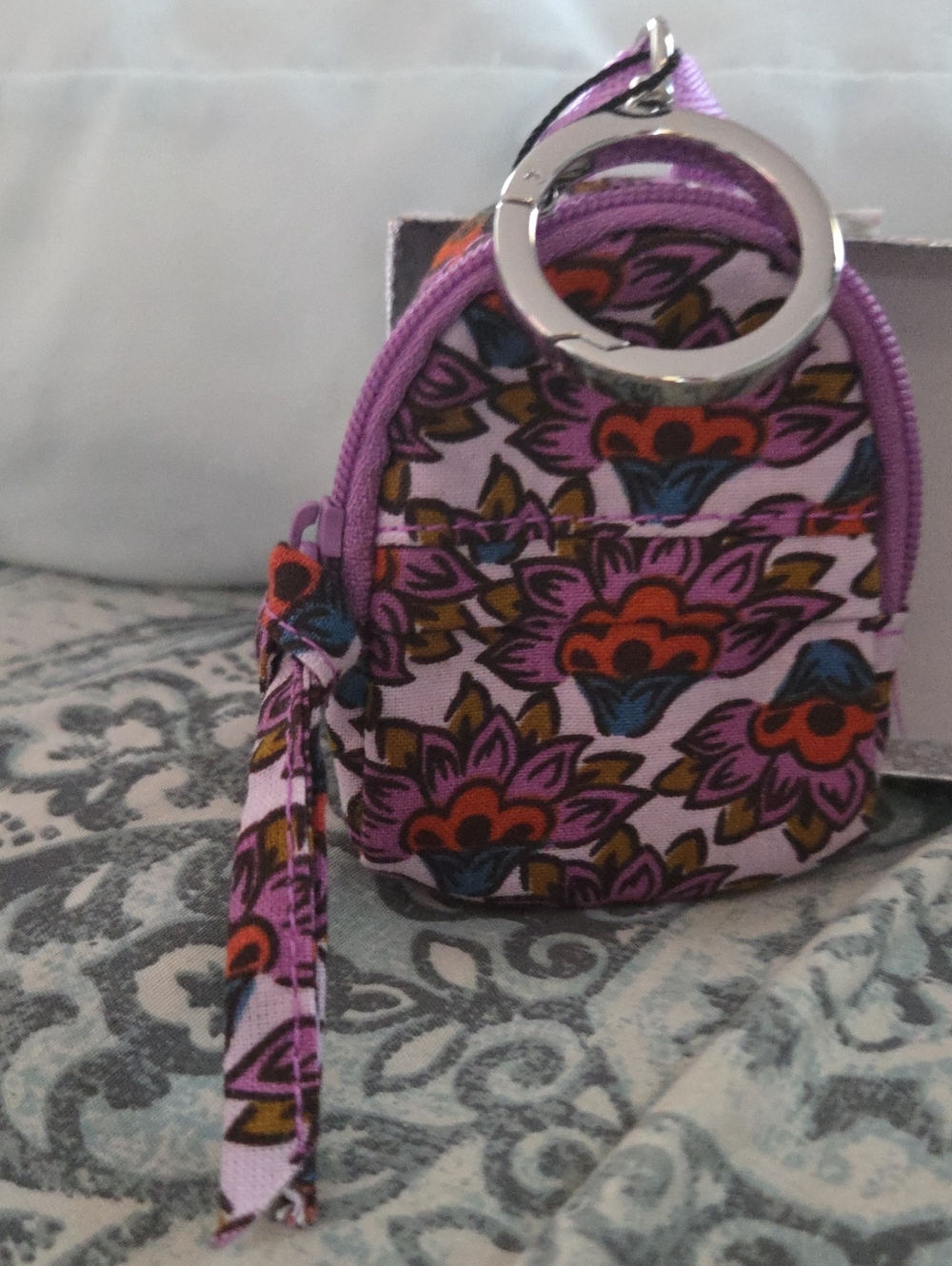Vera Bradley Purple Floral Back Pack   Bag Charm- Keychain